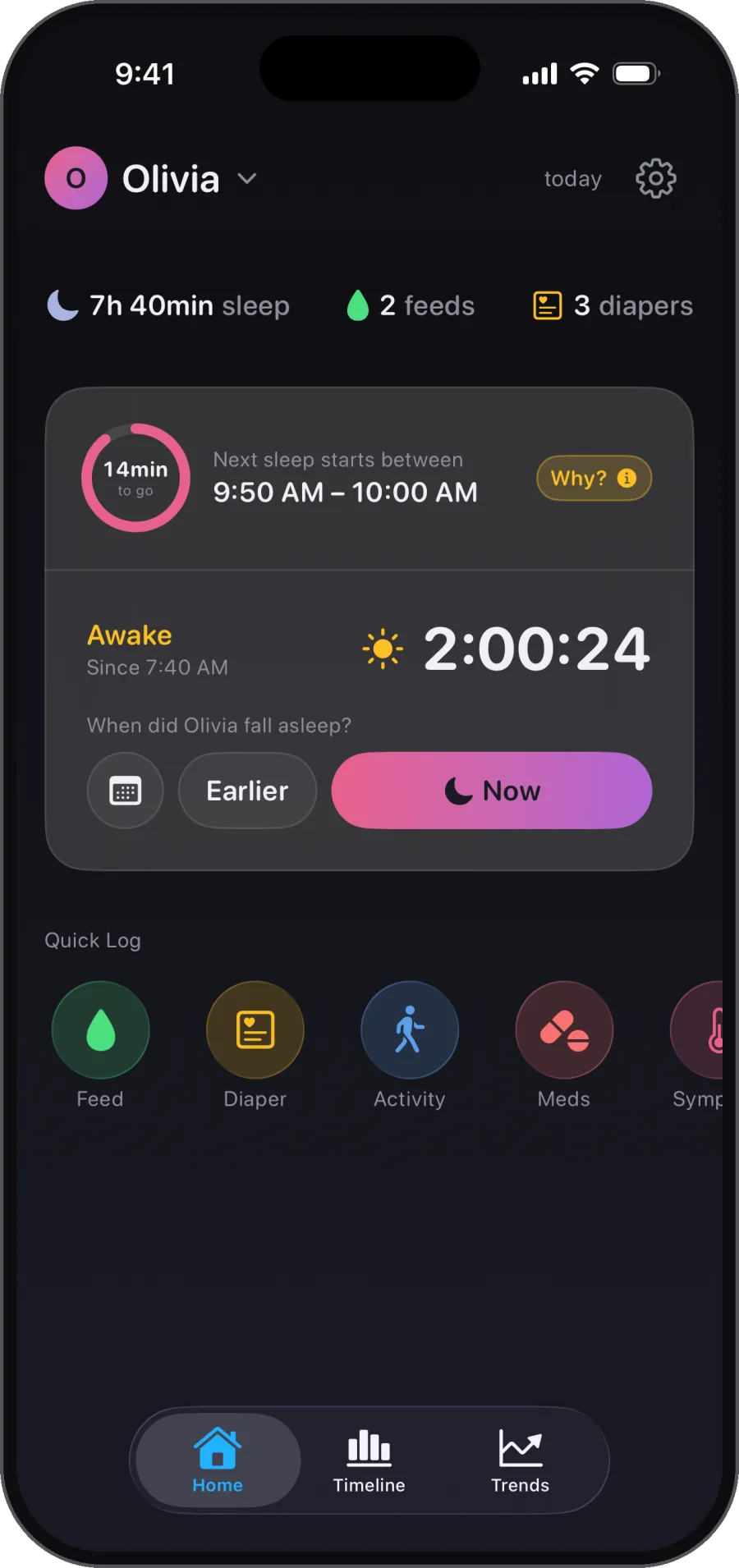 Stop guessing bedtime. Real patterns, not generic charts