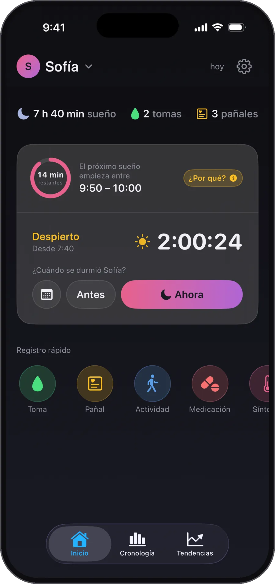 Basta de adivinar la hora de dormir. Patrones reales, no gráficos genéricos