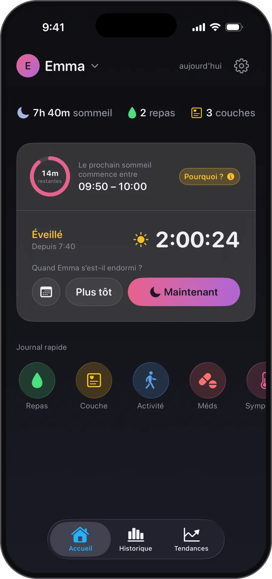 Fini de deviner l'heure du dodo. De vrais schémas, pas des courbes génériques